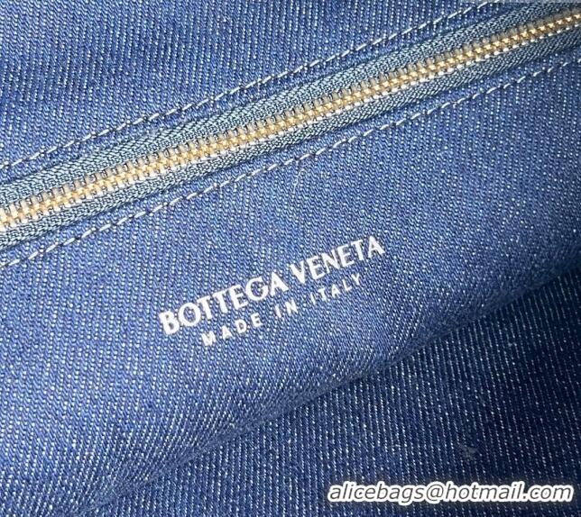 Best Inexpensive Bottega Veneta Large Hop Hobo Bag in Intrecciato Leather and Denim 795949 Abyss/Indigo Blue 2024