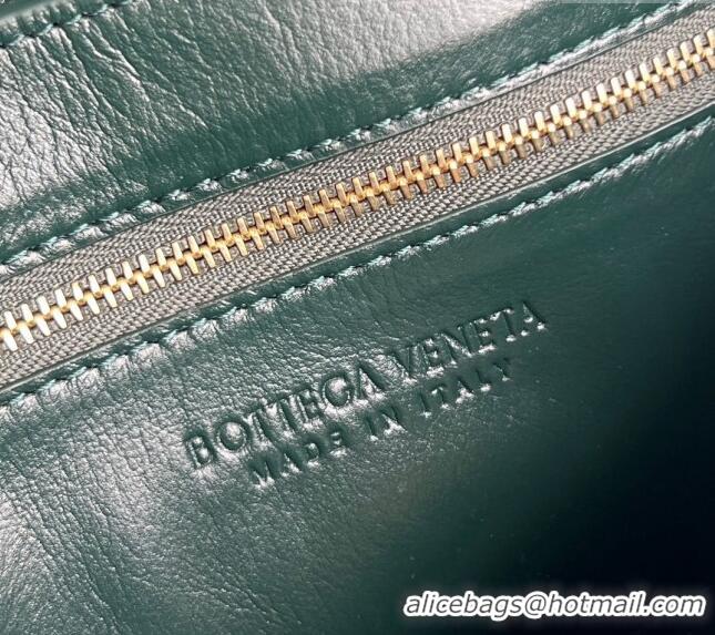 Grade Quality Bottega Veneta Swing Top Handle Bag in Intrecciato Leather 764073 Inkwell Green 2024