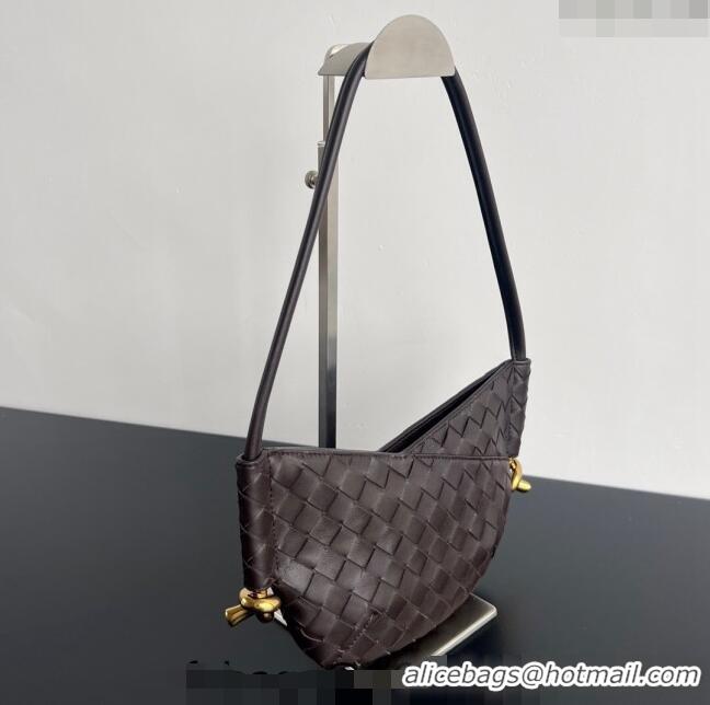 Sumptuous Cheap Bottega Veneta Mini Solstice Shoulder Bag in Intrecciato Leather 796378 Fondant Brown 2024