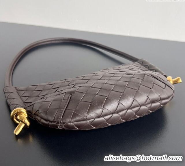 Sumptuous Cheap Bottega Veneta Mini Solstice Shoulder Bag in Intrecciato Leather 796378 Fondant Brown 2024