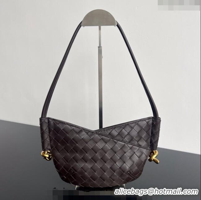 Sumptuous Cheap Bottega Veneta Mini Solstice Shoulder Bag in Intrecciato Leather 796378 Fondant Brown 2024