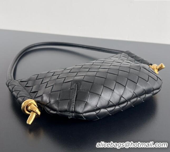 Market Sells Bottega Veneta Mini Solstice Shoulder Bag in Intrecciato Leather 796378 Black 2024