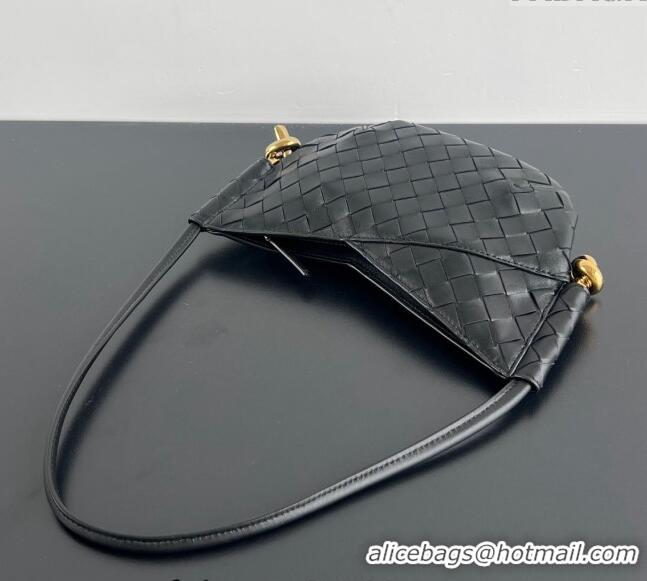 Market Sells Bottega Veneta Mini Solstice Shoulder Bag in Intrecciato Leather 796378 Black 2024