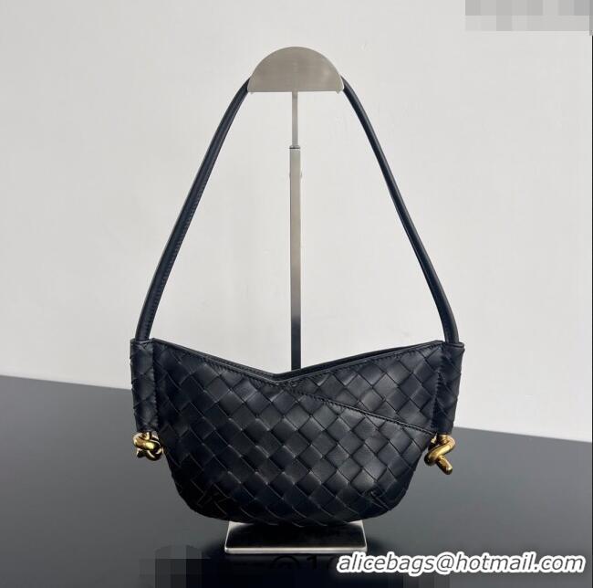 Market Sells Bottega Veneta Mini Solstice Shoulder Bag in Intrecciato Leather 796378 Black 2024