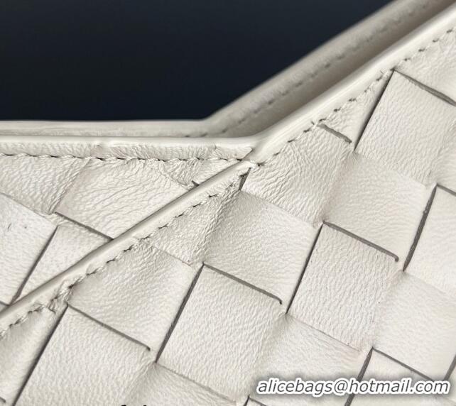 Best Quality Bottega Veneta Mini Solstice Shoulder Bag in Intrecciato Leather Sea salt 796378 White 2024