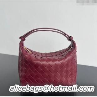 Well Crafted Bottega Veneta Mini Wallace Shoulder Bag in Intrecciato Soft Calfskin Leather 754443 Dark Red 2024