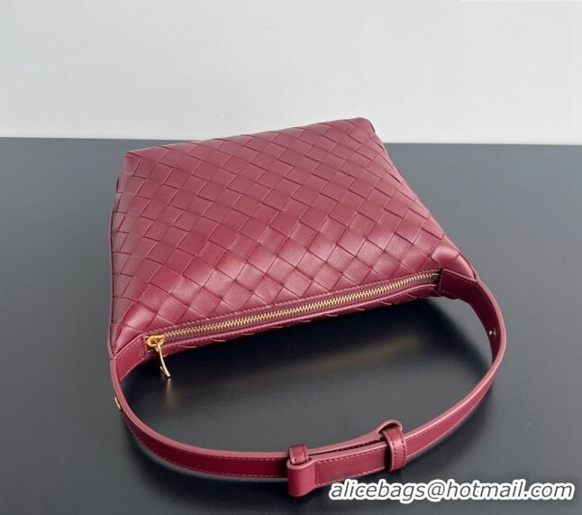 Well Crafted Bottega Veneta Mini Wallace Shoulder Bag in Intrecciato Soft Calfskin Leather 754443 Dark Red 2024