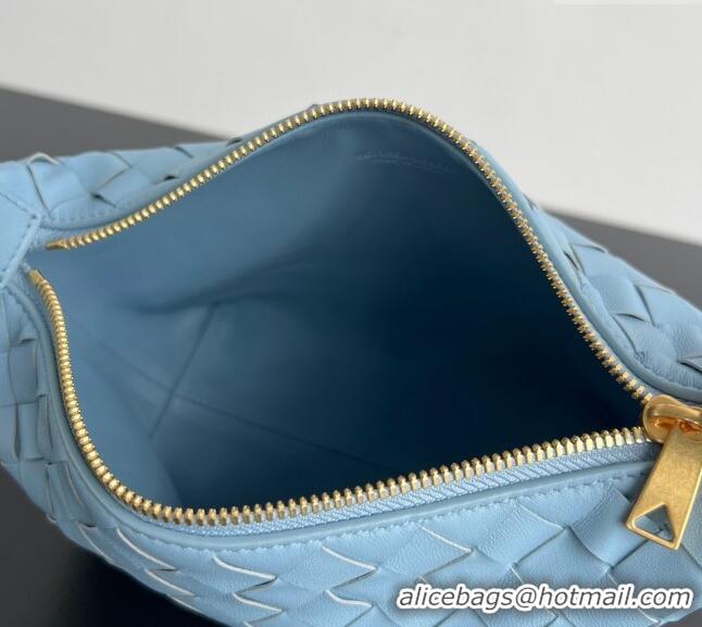 Top Design Bottega Veneta Mini Wallace Shoulder Bag in Intrecciato Soft Calfskin Leather 754443 Ice Blue 2024