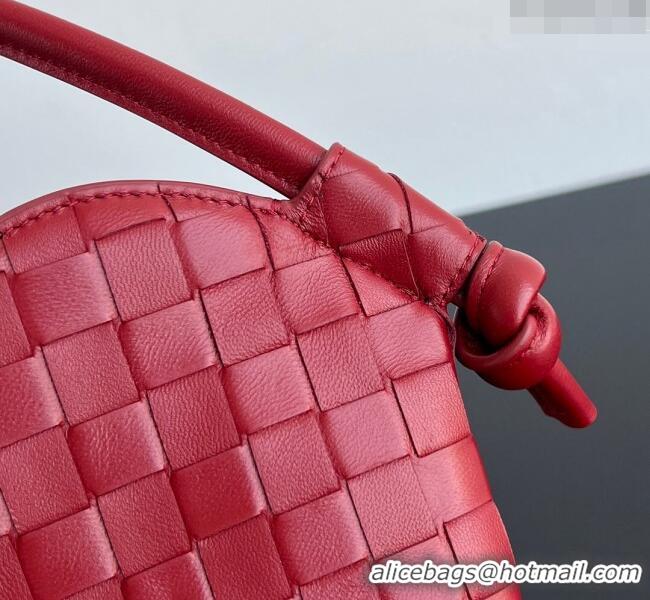 Best Price Bottega Veneta Mini Solstice Heart Bag in Intrecciato Leather 796380 Dark Red 2024