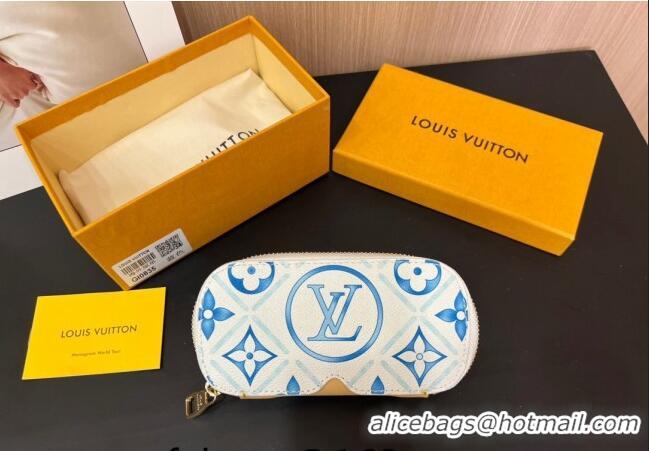 Classic Discount Louis Vuitton Sunglasses Pouch in Monogram Tiles Lagoon 0731 Blue 2024