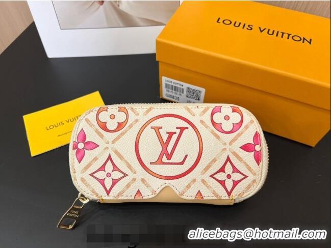 Cheapest Louis Vuitton Sunglasses Pouch in Monogram Tiles 0731 Coral Pink 2024