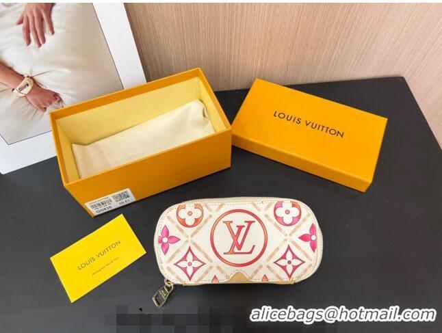 Cheapest Louis Vuitton Sunglasses Pouch in Monogram Tiles 0731 Coral Pink 2024