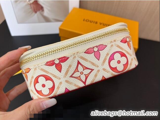 Cheapest Louis Vuitton Sunglasses Pouch in Monogram Tiles 0731 Coral Pink 2024