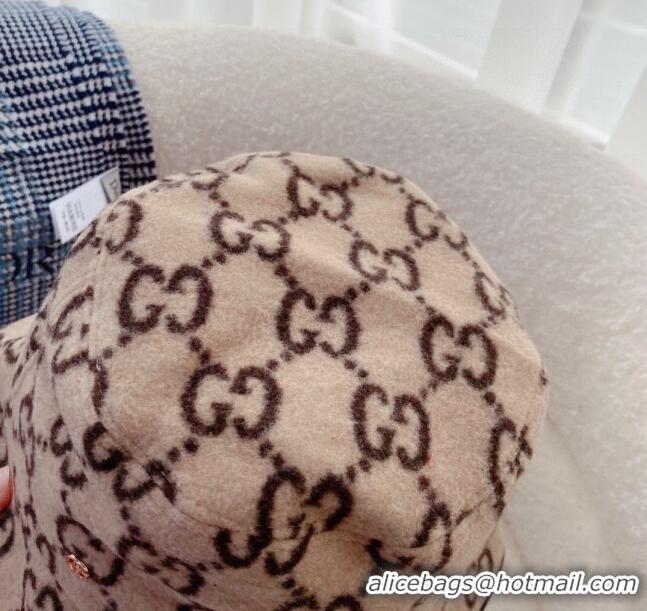 Cheapest Gucci GG Wool Bucket Hat 0731 Beige 2023