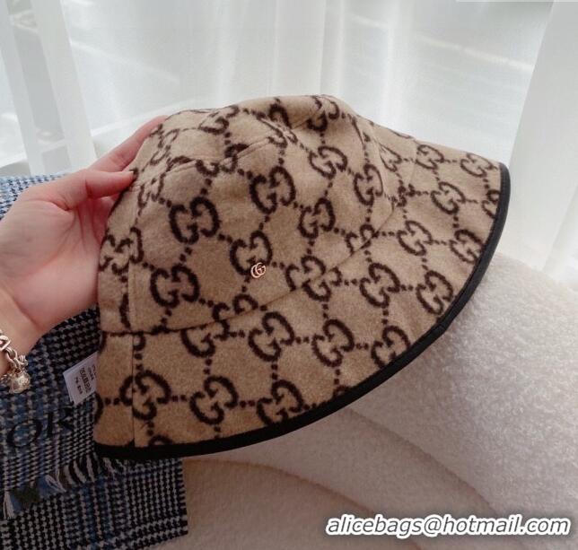 Cheapest Gucci GG Wool Bucket Hat 0731 Beige 2023