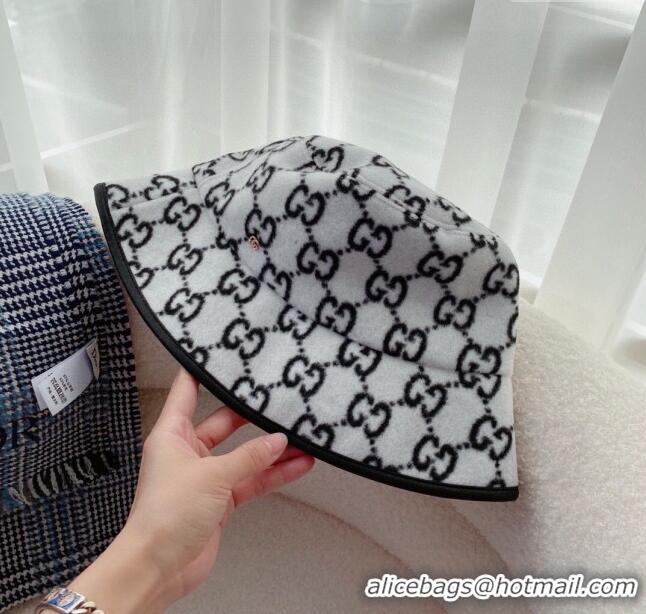 Low Cost Gucci Wool Bucket Hat 0731 Black/White 2023