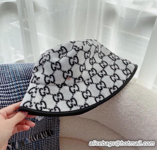 Low Cost Gucci Wool Bucket Hat 0731 Black/White 2023