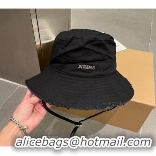 Luxury Classic Jacquemus Canvas Bucket Hat 0712 Black 2023