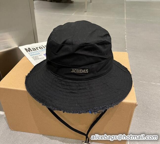 Luxury Classic Jacquemus Canvas Bucket Hat 0712 Black 2023