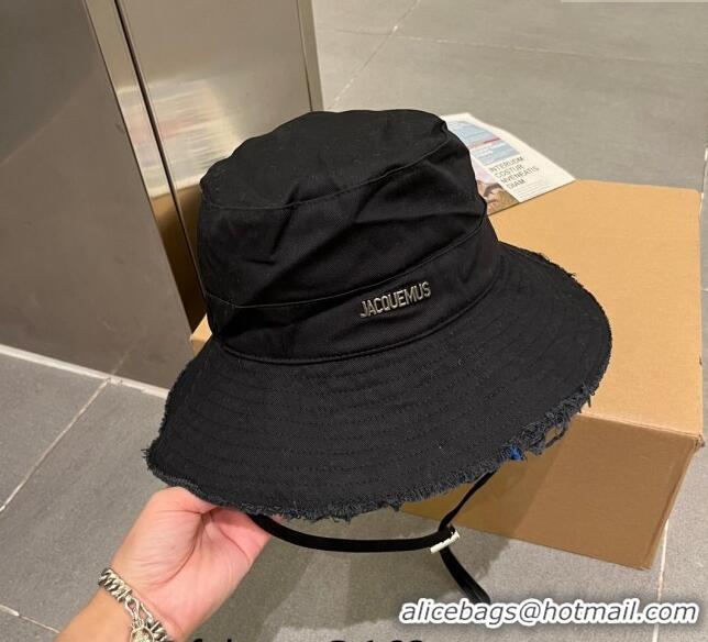 Luxury Classic Jacquemus Canvas Bucket Hat 0712 Black 2023