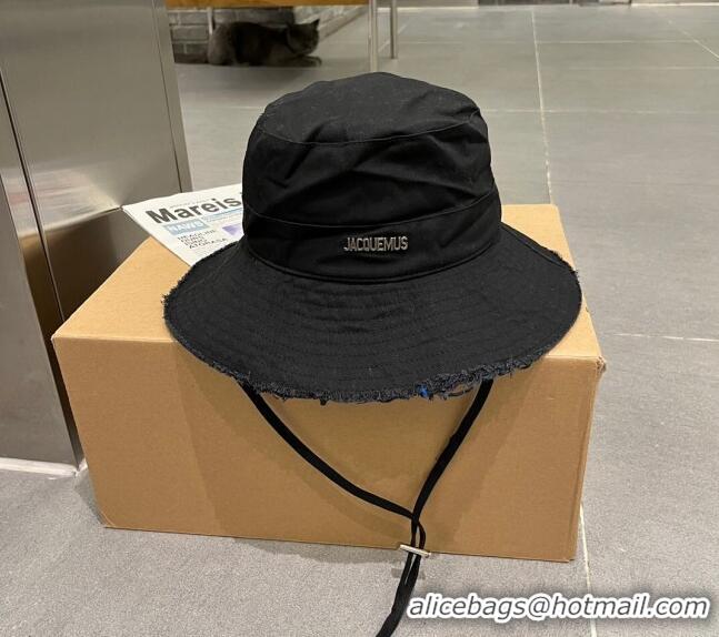 Luxury Classic Jacquemus Canvas Bucket Hat 0712 Black 2023