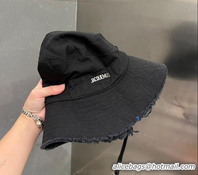 Luxury Classic Jacquemus Canvas Bucket Hat 0712 Black 2023