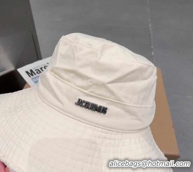 Buy Inexpensive Jacquemus Canvas Bucket Hat 0712 White 2023