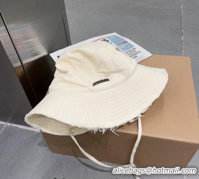 Buy Inexpensive Jacquemus Canvas Bucket Hat 0712 White 2023