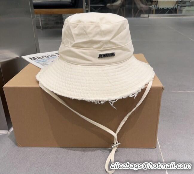 Buy Inexpensive Jacquemus Canvas Bucket Hat 0712 White 2023