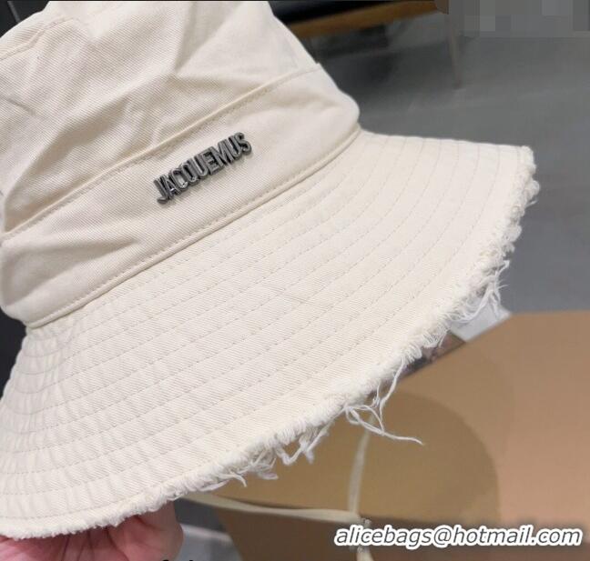 Buy Inexpensive Jacquemus Canvas Bucket Hat 0712 White 2023