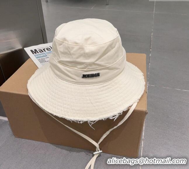 Buy Inexpensive Jacquemus Canvas Bucket Hat 0712 White 2023