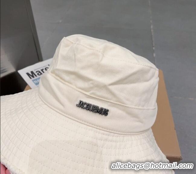 Buy Inexpensive Jacquemus Canvas Bucket Hat 0712 White 2023