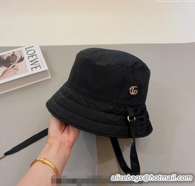 Shop Best Gucci GG Canvas and Nylon Bucket Hat with GG 0712 Black 2023