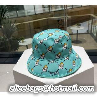 Good Product Gucci Animal Print Bucket Hat 0731 Light Blue 2023