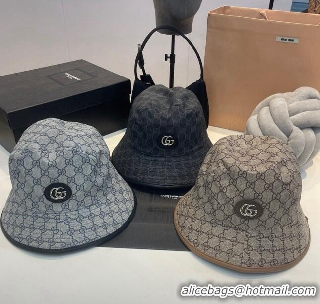 Big Discount Gucci GG Canvas Bucket Hat 0810 Grey 2023