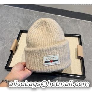 Reasonable Price Gucci Love Knit Hat 0807 Beige 2023