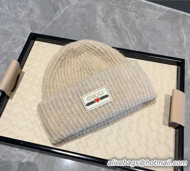 Reasonable Price Gucci Love Knit Hat 0807 Beige 2023