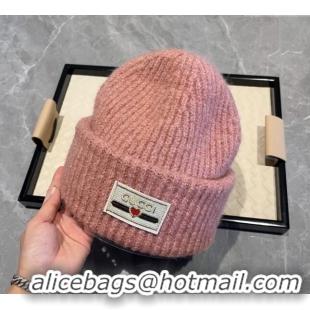 Shop Luxurious Gucci Love Knit Hat 0807 Light Red 2023