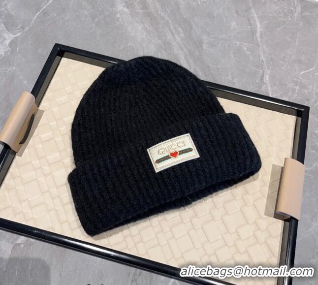 Particularly Recommended Gucci Love Knit Hat 0807 Black 2023