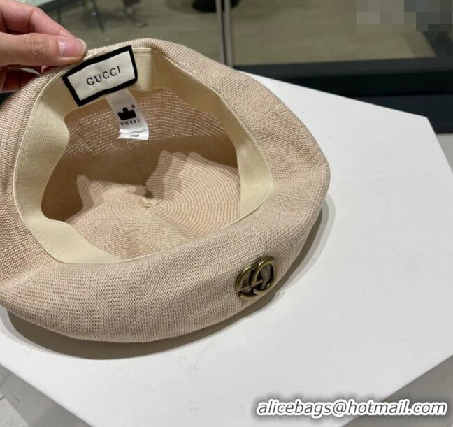 Luxury Design Gucci Knit Beret Hat with GG 0810 White 2023