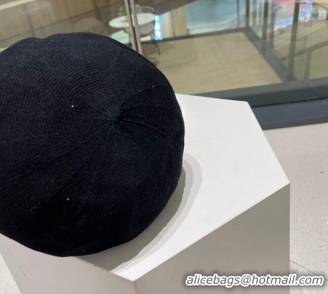 Reasonable Price Gucci Knit Beret Hat with GG 0810 Black 2023