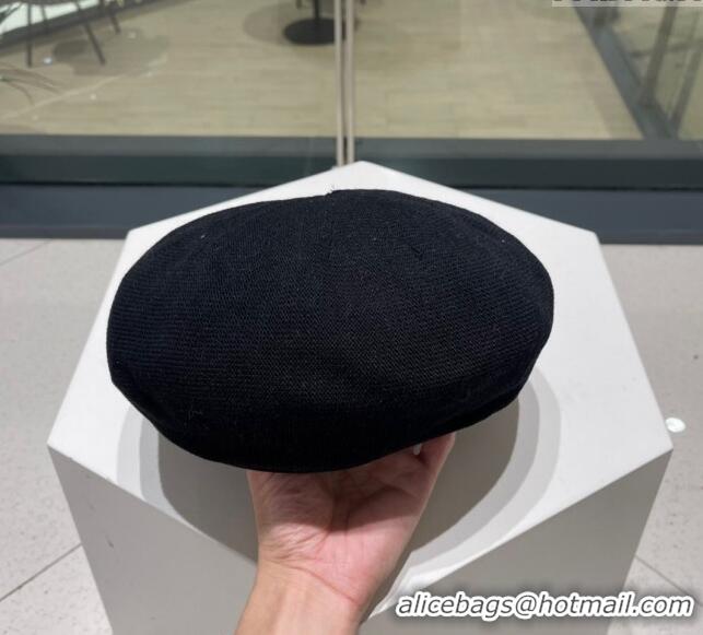 Reasonable Price Gucci Knit Beret Hat with GG 0810 Black 2023