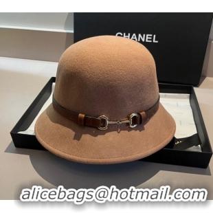 Buy Popular Gucci Wool Hat with Horsebit 1108 Brown 2023