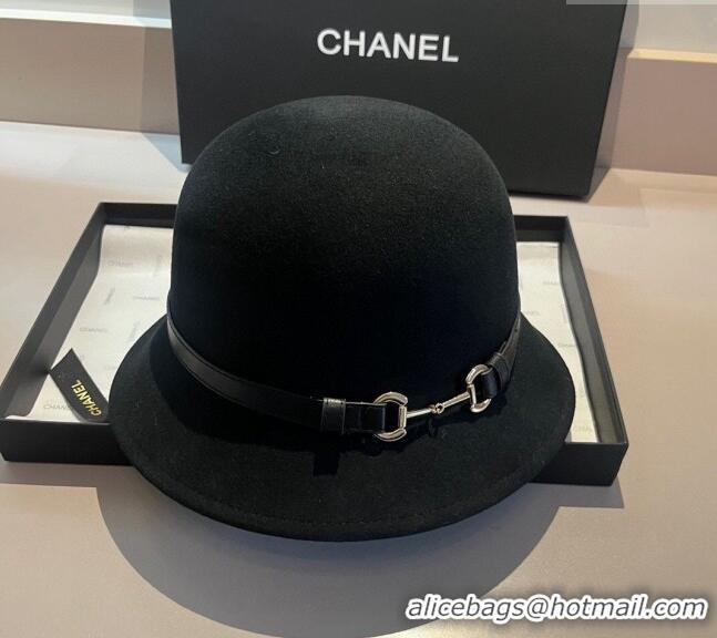 Unique Grade Gucci Wool Hat with Horsebit 1108 Black 2023