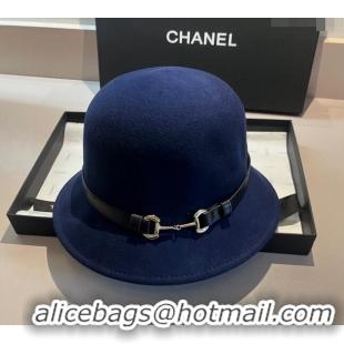 Affordable Price Gucci Wool Hat with Horsebit 1108 Blue 2023