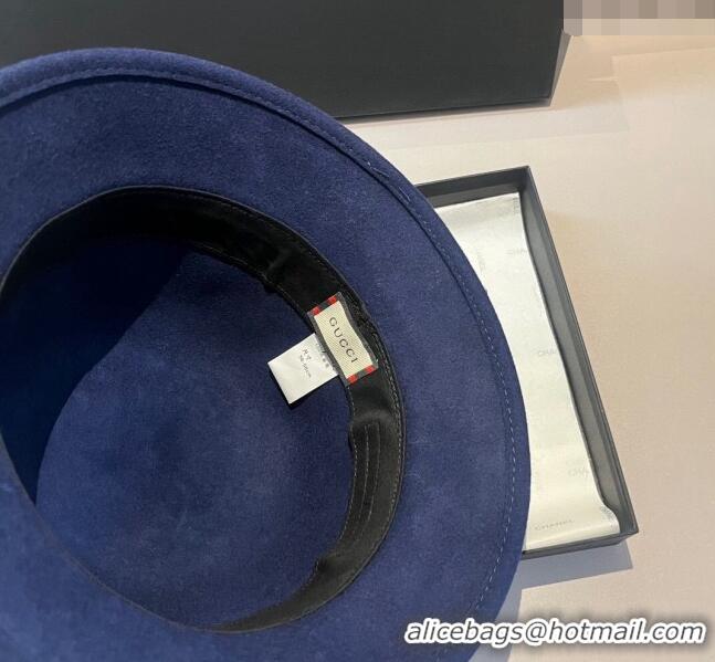 Affordable Price Gucci Wool Hat with Horsebit 1108 Blue 2023