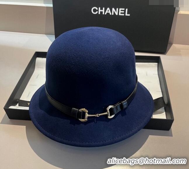 Affordable Price Gucci Wool Hat with Horsebit 1108 Blue 2023