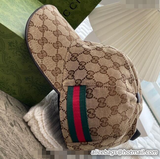 Most Popular Gucci GG Canvas Classic Baseball Hat with Web 1108 Beige 2023