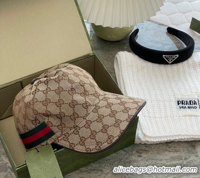 Most Popular Gucci GG Canvas Classic Baseball Hat with Web 1108 Beige 2023