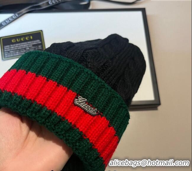 Cheap Price Gucci Knit Hat with Web 1123 Black 2023